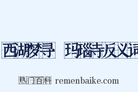 西湖梦寻·玛瑙寺反义词是什么意思的图片